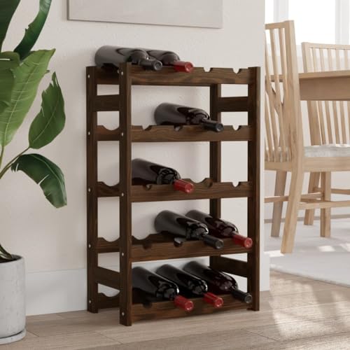 INLIFE Weinregal für 20 Flaschen Braun Massivholz Kiefer,Möbel,Schränke,Weinregale,Braun,2.9 KG,373390 von INLIFE