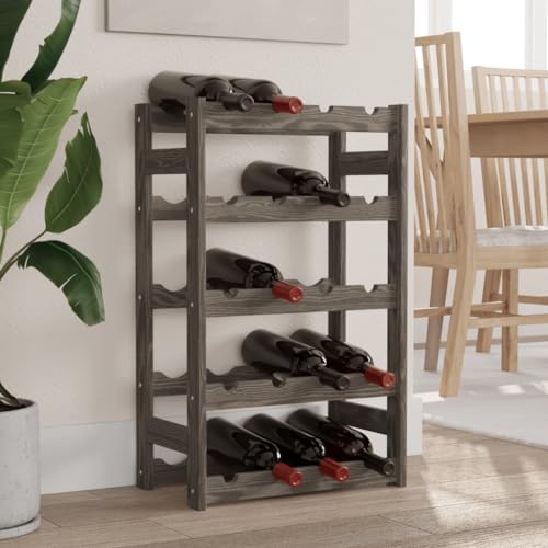 INLIFE Weinregal für 20 Flaschen Grau Massivholz Kiefer,Möbel,Schränke,Weinregale,Grau,2.9 KG,373379 von INLIFE