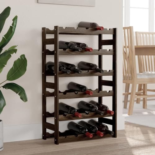 INLIFE Weinregal für 30 Flaschen Schwarz Massivholz Kiefer,Möbel,Schränke,Weinregale,Schwarz,3.9 KG,373402 von INLIFE