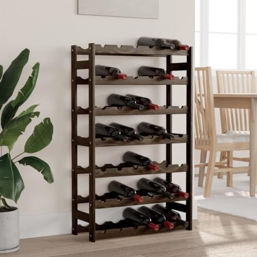 INLIFE Weinregal für 42 Flaschen Schwarz Massivholz Kiefer,Möbel,Schränke,Weinregale,Schwarz,5 KG,373403 von INLIFE