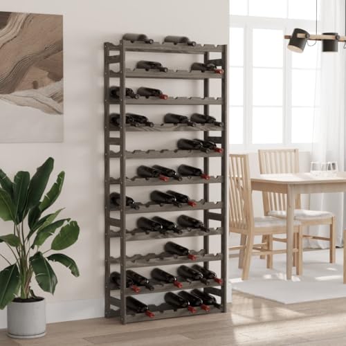 INLIFE Weinregal für 77 Flaschen Grau Massivholz Kiefer,Möbel,Schränke,Weinregale,Grau,8.4 KG,373383 von INLIFE