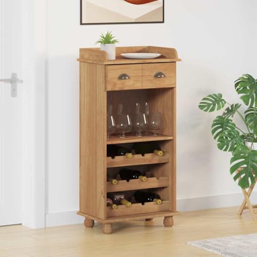 INLIFE Weinschrank ASKIM Braun 57 x 37 x 114 cm Massivholz Kiefer,Möbel,Schränke,Weinregale,Braun,15.3 KG,4105442 von INLIFE