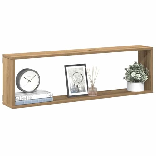 INLIFE Würfel-Wandregale 2 STK. Artisan-Eiche 100x15x30 Holzwerkstoff,Möbel,Regalsysteme,Wandregale,Braun,8.6 KG,856584 von INLIFE