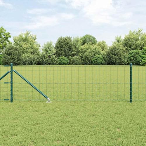 INLIFE Zaun mit Pfosten Grün 0,4 x 10 m Stahl,Heimwerkerbedarf,Hauseinzäunung,Zaunfelder,Grün,14.67 KG,3350611 von INLIFE