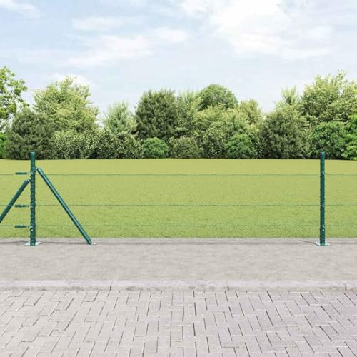 INLIFE Zaun mit Pfosten Grün 0,4 x 100 m PVC-beschichteter Stahl,Heimwerkerbedarf,Hauseinzäunung,Zaunfelder,Grün,66.2 KG,3353572 von INLIFE