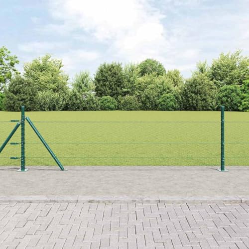 INLIFE Zaun mit Pfosten Grün 0,5 x 10 m PVC-beschichteter Stahl,Heimwerkerbedarf,Hauseinzäunung,Zaunfelder,Grün,9.05 KG,3353469 von INLIFE