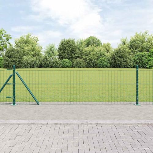 INLIFE Zaun mit Pfosten Grün 0,6 x 10 m Stahl,Heimwerkerbedarf,Hauseinzäunung,Zaunfelder,Grün,12.88 KG,3350802 von INLIFE