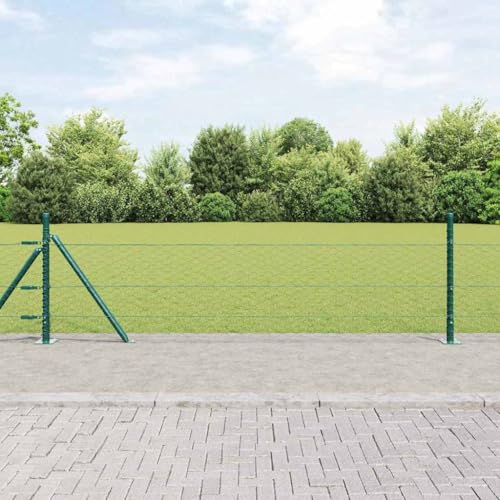 INLIFE Zaun mit Pfosten Grün 0.4 x 50 m PVC-beschichteter Stahl,Heimwerkerbedarf,Hauseinzäunung,Zaunfelder,Grün,32.4 KG,3353538 von INLIFE