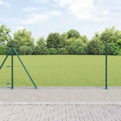 INLIFE Zaun mit Pfosten Grün 0.8 x 10 m PVC-beschichteter Stahl,Heimwerkerbedarf,Hauseinzäunung,Zaunfelder,Grün,10.7 KG,3353478 von INLIFE