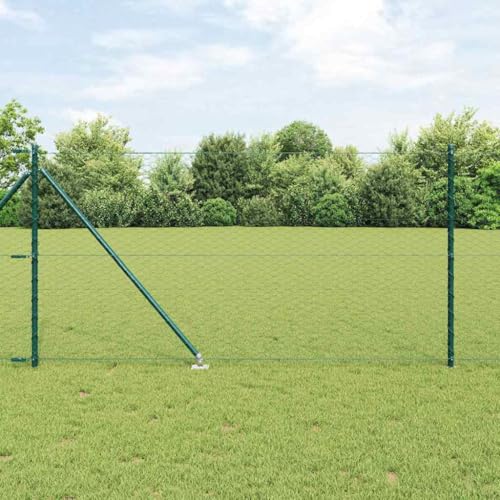 INLIFE Zaun mit Pfosten Grün 1 x 100 m PVC-beschichteter Stahl,Heimwerkerbedarf,Hauseinzäunung,Zaunfelder,Grün,122.3 KG,3353168 von INLIFE