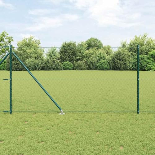 INLIFE Zaun mit Pfosten Grün 1 x 25 m PVC-beschichteter Stahl,Heimwerkerbedarf,Hauseinzäunung,Zaunfelder,Grün,30.76 KG,3353095 von INLIFE