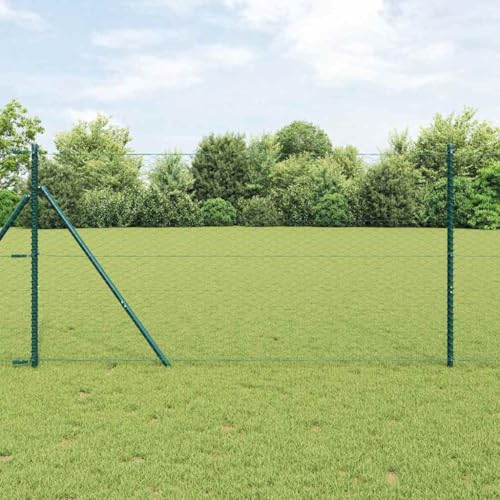 INLIFE Zaun mit Pfosten Grün 1.2 x 100 m PVC-beschichteter Stahl,Heimwerkerbedarf,Hauseinzäunung,Zaunfelder,Grün,97.1 KG,3352750 von INLIFE