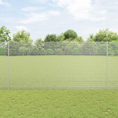 INLIFE Zaun mit Pfosten Silber 1.5 x 25 m Stahl,Heimwerkerbedarf,Hauseinzäunung,Zaunfelder,Silber,30.36 KG,3336372 von INLIFE