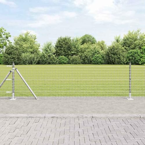 INLIFE Zaunpfosten 26 pcs Silber 3.2 x 3.2 x 50 cm Stahl,Heimwerkerbedarf,Hauseinzäunung,Zaunpfosten & -querlatten,Silber,27 KG,3350253 von INLIFE