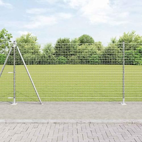 INLIFE Zaunpfosten 52 pcs Silber 3.2 x 3.2 x 140 cm Stahl,Heimwerkerbedarf,Hauseinzäunung,Zaunpfosten & -querlatten,Silber,83.2 KG,3350264 von INLIFE