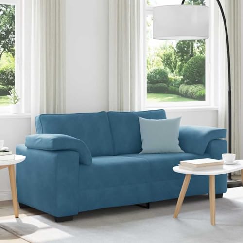 INLIFE Zweisitzer-Sofa Blau 140 cm Samt,Möbel,Sofas,Blau,27 KG,4105276 von INLIFE