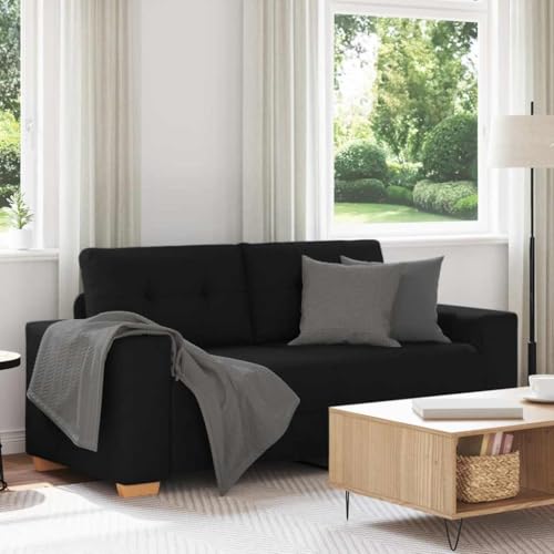 INLIFE Zweisitzer-Sofa Schwarz 140 cm Stoff,Möbel,Sofas,Schwarz,26.2 KG,4105080 von INLIFE
