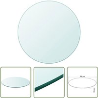 Inlife - The Living Store Tischplatte aus gehärtetem Glas rund 900 mm - Tischplatte - Glastischplatte - Runde Tischplatte - Transparente Tischplatte von INLIFE