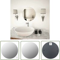 The Living Store Wandspiegel 40 cm Rund Glas - Wandspiegel - Runder Spiegel - Glasspiegel - Badezimmerspiegel - Wohnzimmereinrichtung von INLIFE