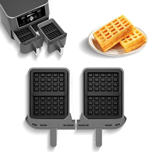 INMORVEN Heißluftfritteuse Zubehör 2er Set – Silikonform für Waffeln & Backen, 21.5x14.5x2.8cm, Kompatibel mit Airfryer, Ofen & Mikrowelle von INMORVEN