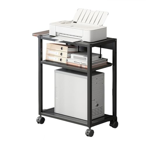 INMORVEN Rollcontainer mit Schubladen & Tür: Mobiler Büroschrank, Schreibtischschrank mit Rollen, Aktenschrank für Home-Office (Schwarz, 72 * 51 * 30CM) von INMORVEN