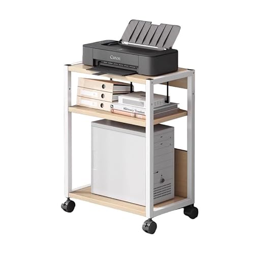 INMORVEN Rollcontainer mit Schubladen & Tür: Mobiler Büroschrank, Schreibtischschrank mit Rollen, Aktenschrank für Home-Office (Weiß, 72 * 51 * 30CM) von INMORVEN
