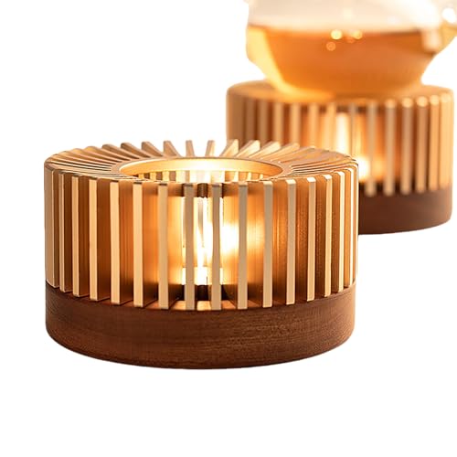INMORVEN Stövchen aus Massivholz mit Kerzenhalter - Eleganter Teewärmer für Kaffee & Tee (11cm Durchmesser) - Ideal für gemütliche Teestunden & als Duftlampe von INMORVEN