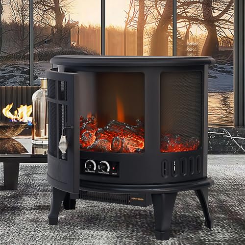 Elektrokamin mit Heizlüfter & Fernbedienung 2000W Elektro Kamin Elektrischer Heizung LED Kaminfeuer Effekt Kaminofen Flammeneffekt Heizer Ofen geräuscharm regelbar Schwarz Elektrokamin mit Heizlüfter & Fernbedienung 2000W Elektro Kamin Elektrischer Heizung LED Kaminfeuer Effekt Kaminofen Flammeneffekt Heizer Ofen geräuscharm regelbar Schwarz von INMOZATA