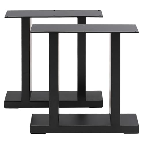 INMOZATA 2 Stück Tischbeine Metall Schwarz H Form Tischgestell Outdoor DIY Möbelfüße für Schreibtisch Esstisch Couchtisch Sitzbank B50-60 x H71 cm von INMOZATA