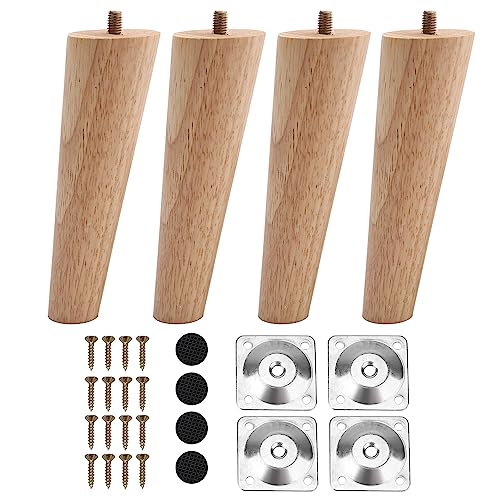 INMOZATA Möbelfüße Holz 4 Stück 15cm Tischbeine Konisch Möbelbeine aus Eiche mit Montageplatten Schrauben und Fußpolster für Schrank Sofa Couchtisch Natürliche Farbe INMOZATA Möbelfüße Holz 4 Stück 15cm Tischbeine Konisch Möbelbeine aus Eiche mit Montageplatten Schrauben und Fußpolster für Schrank Sofa Couchtisch Natürliche Farbe von INMOZATA