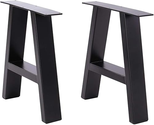 INMOZATA Tischbeine Metall 2 Stück A Form Tischfüße Schwarz Tischgestell DIY Möbelfüße für Schreibtisch Couchtisch Esstisch Sitzbank B60 x H71 cm von INMOZATA