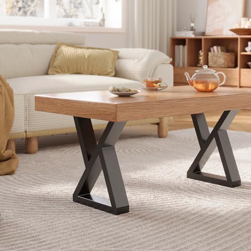 INMOZATA Tischbeine Metall 2 Stück Z Form Tischfüße Schwarz Tischgestell DIY Möbelfüße für Schreibtisch Couchtisch Esstisch Sitzbank B30 x H40 cm von INMOZATA