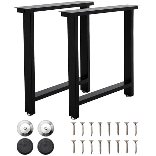 INMOZATA Tischbeine Metall Schwarz 2 Stück Tischgestell Tischkufen mit Verbreiterte Montageplatte für Esstisch Schreibtisch Stizbank 50 x 13 x 72cm, T-Form von INMOZATA