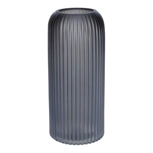 INNA-GLAS Dekovase ALBURGIS mit Rillen, Glas, grau-metallic, 20cm, Ø8,7cm - Blumenvase INNA-GLAS Dekovase ALBURGIS mit Rillen, Glas, grau-metallic, 20cm, Ø8,7cm - Blumenvase von INNA-Glas