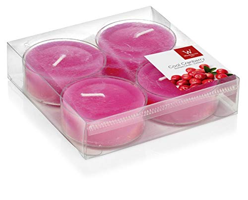 INNA-Glas 4er Set Maxi Teelichter Astrid, pink, 1,9cm, Ø 5,7cm, 8h - Duftteelichter von INNA-Glas