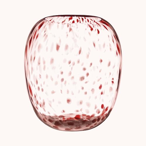 INNA-Glas Bauchige Glasvase Russell, Leopardenmuster, rot-klar, 26 cm, Ø 22,4 cm - Moderne Vase von INNA-Glas