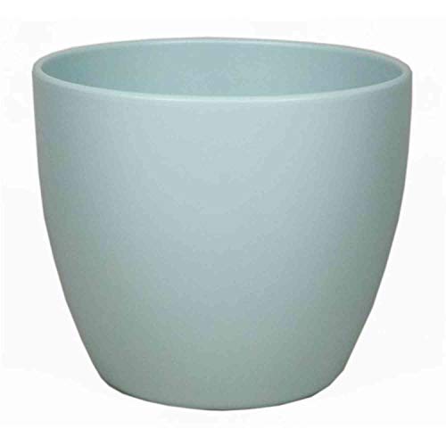 INNA-Glas Blumentopf Keramik, Ø10,5cm, 8,5cm, helltürkis, matt - Mini Keramiktopf/Übertopf von INNA-Glas