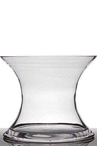 INNA-Glas Blumenvase Glas Liz, Sanduhr - rund, klar, 24cm, Ø 29cm - Design Vase - Große Vase von INNA-Glas