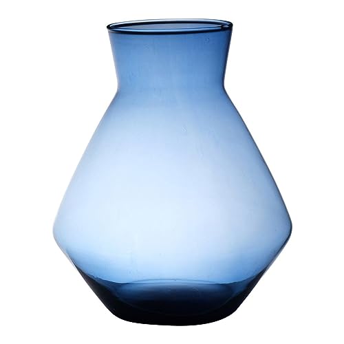 INNA-Glas Blumenvase RAMUNDA aus Glas, recycelt, blau-klar, 30 cm, Ø 25 cm - Farbige Vase von INNA-Glas