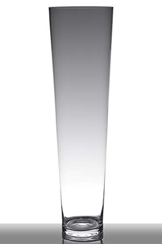 INNA-Glas Bodenvase Glas Chelsea, Trichter - rund, klar, 90cm, Ø 25cm - Konische Vase - Glasvase von INNA-Glas