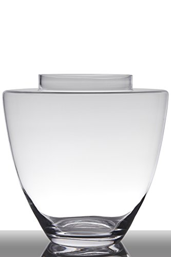 INNA-Glas Bodenvase Glas Lacey, Trichter - rund, klar, 35cm, Ø 35cm - Große Vase - Deko Vase von INNA-Glas