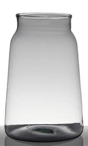 INNA-Glas Bodenvase Glas Quinn, recycelt, Trichter - rund, klar - grün, 35cm, Ø 24cm - Vorratsglas - Glasvase von INNA-Glas