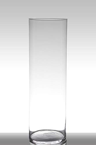 INNA-Glas Bodenvase Glas Sansa, Zylinder - rund, klar, 60cm, Ø 19cm - Hohe Vase - Glasvase von INNA-Glas