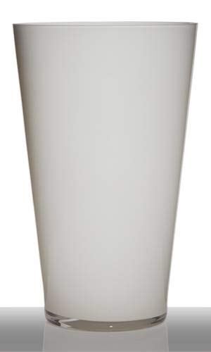 INNA-Glas Bodenvase Glas Velma, Trichter - rund, weiß, 40cm, Ø 25cm - Konische Vase - Tischvase von INNA-Glas