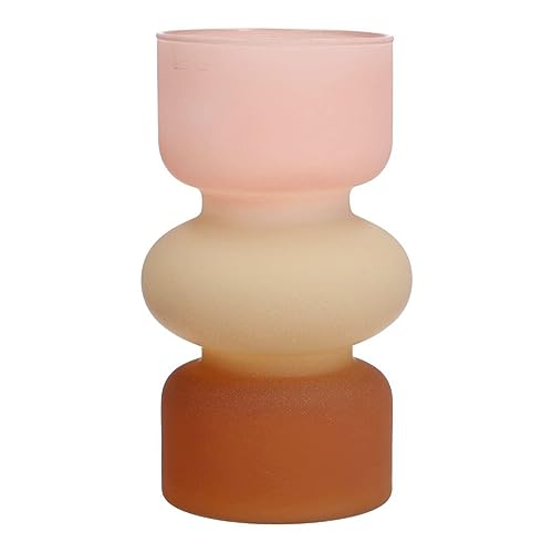 INNA-Glas Bunte Vase NEVOLINKI, Glas, rosa-beige-braun-matt, 18 cm, Ø 10,5 cm - Moderne Design Vase von INNA-Glas