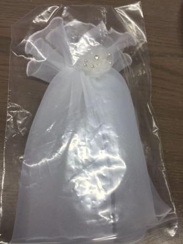 INNA-Glas Dekorock für Kerzen AMALTHEA aus Organza, weiß, 21cm, Ø5cm - Kerzenröckchen von INNA-Glas
