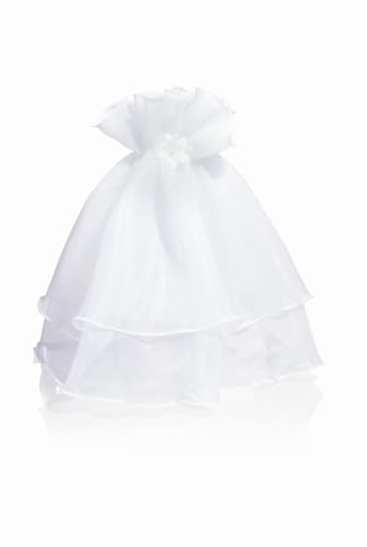 INNA-Glas Dekorock für Kerzen LILLIBETH aus Organza, weiß, 20cm, Ø4cm - Kerzenröckchen von INNA-Glas