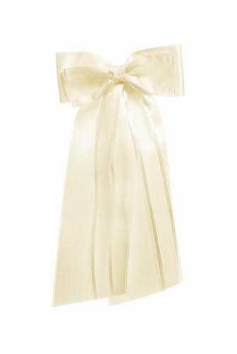 INNA-Glas Dekoschleife für Kerzen LIBORIUS aus Satin, Creme, 30cm, Ø4cm - Kerzenschleife von INNA-Glas