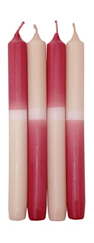 INNA-Glas Dip Dye Stabkerzen LISSITA, 4 Stück, himbeer-creme, 25cm, Ø2,3cm, 11h - Tafelkerze INNA-Glas Dip Dye Stabkerzen LISSITA, 4 Stück, himbeer-creme, 25cm, Ø2,3cm, 11h - Tafelkerze von INNA-Glas