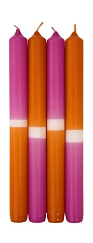 INNA-Glas Dip Dye Stabkerzen LISSITA, 4 Stück, pink-aprikose, 25cm, Ø2,3cm, 11h - Tafelkerze INNA-Glas Dip Dye Stabkerzen LISSITA, 4 Stück, pink-aprikose, 25cm, Ø2,3cm, 11h - Tafelkerze von INNA-Glas